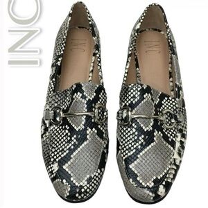 INC Womens Black Sanke Print Horse Bit Inspired Hardware Memory Foam Sock .